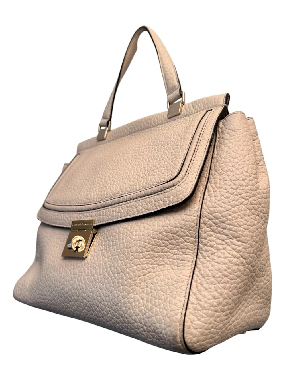 Kate Spade Pebbled Leather Top-Handle Satchel in Cream
